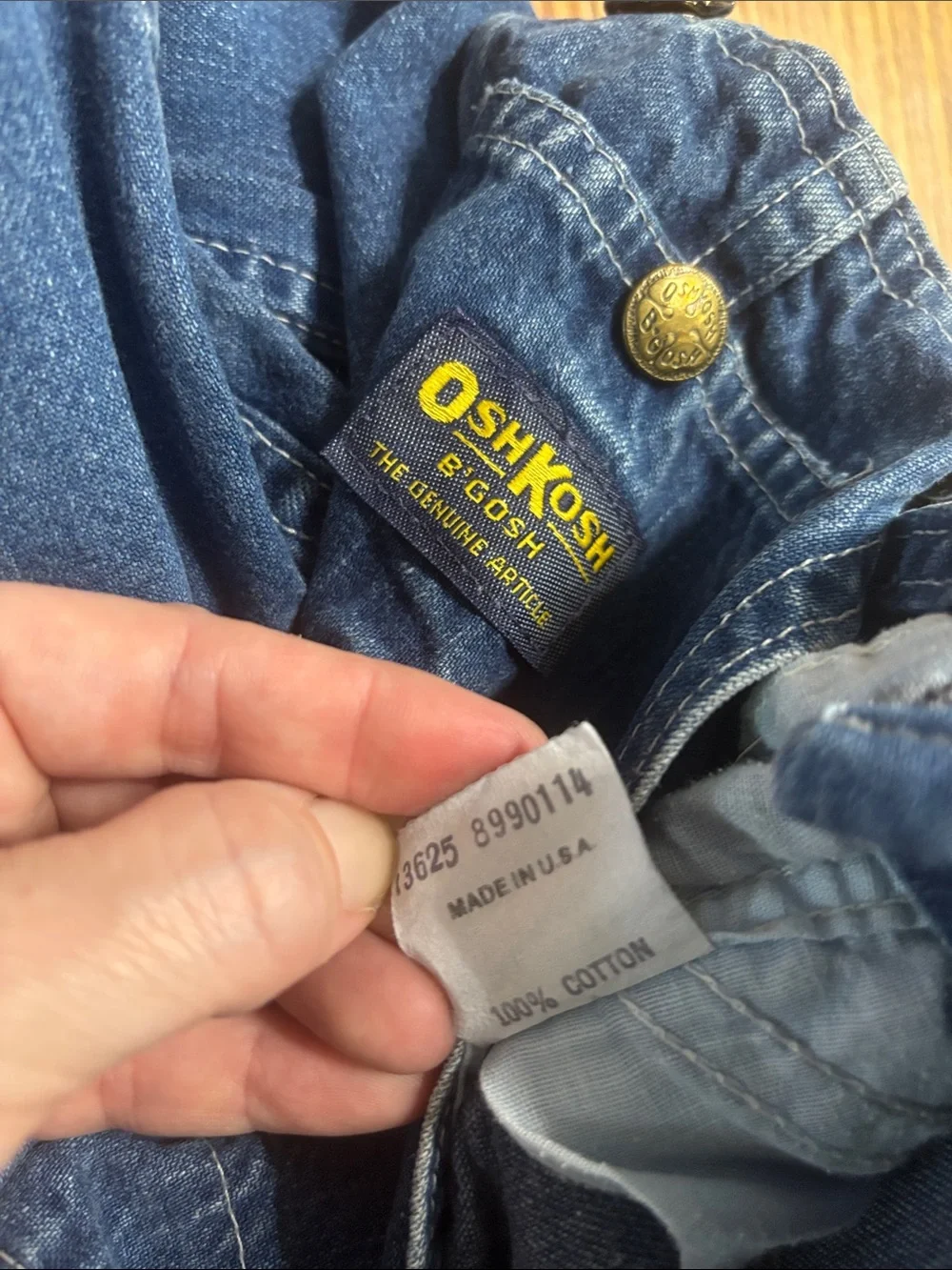 VTG 80s OshKosh B'gosh Made in USA Vestbak Denim Overalls 4T White Tag